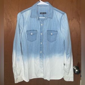 Kendall & Kylie Bleach Dipped Denim Flannel